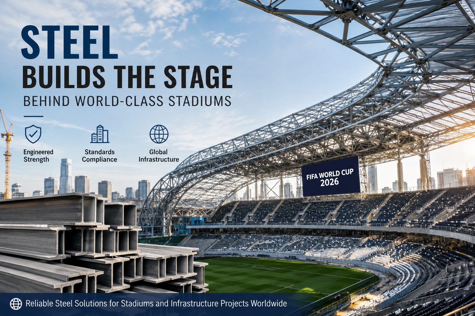 Blog công ty mới nhất về FIFA World Cup 2026 nhấn mạnh tầm quan trọng của lựa chọn thép trong xây dựng sân vận động hiện đại