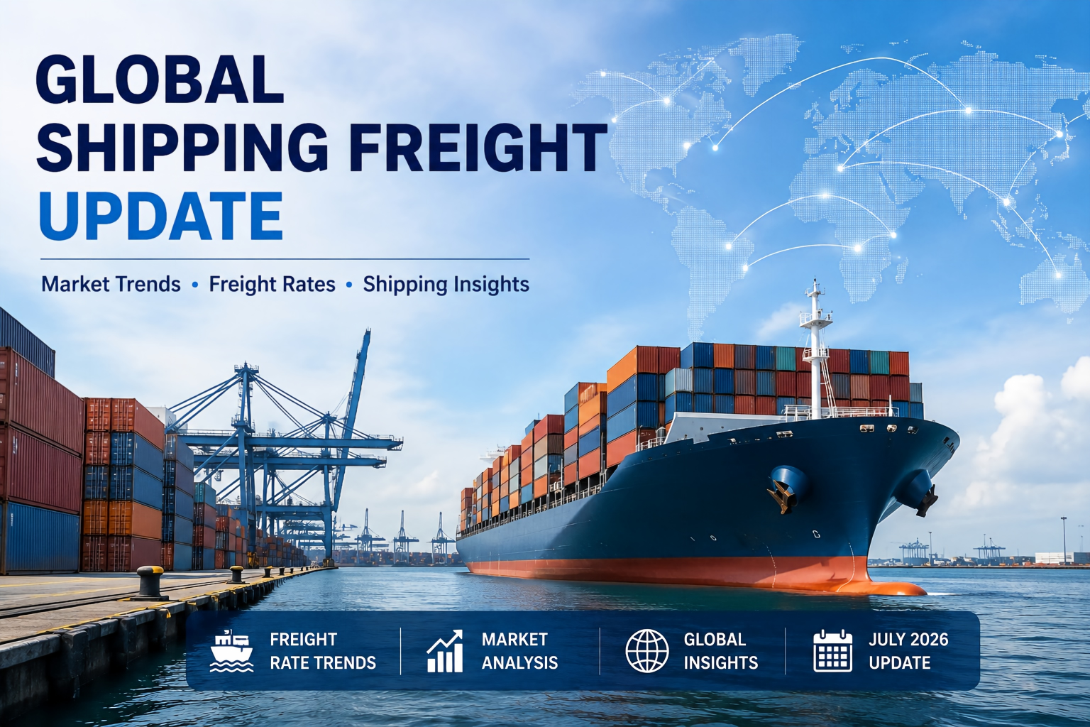 Blog công ty mới nhất về Cập nhật Vận tải Biển Toàn cầu: Xu hướng Cước biển tháng 7 năm 2026 cho Xuất khẩu Thép Quốc tế